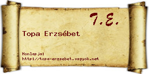 Topa Erzsébet névjegykártya